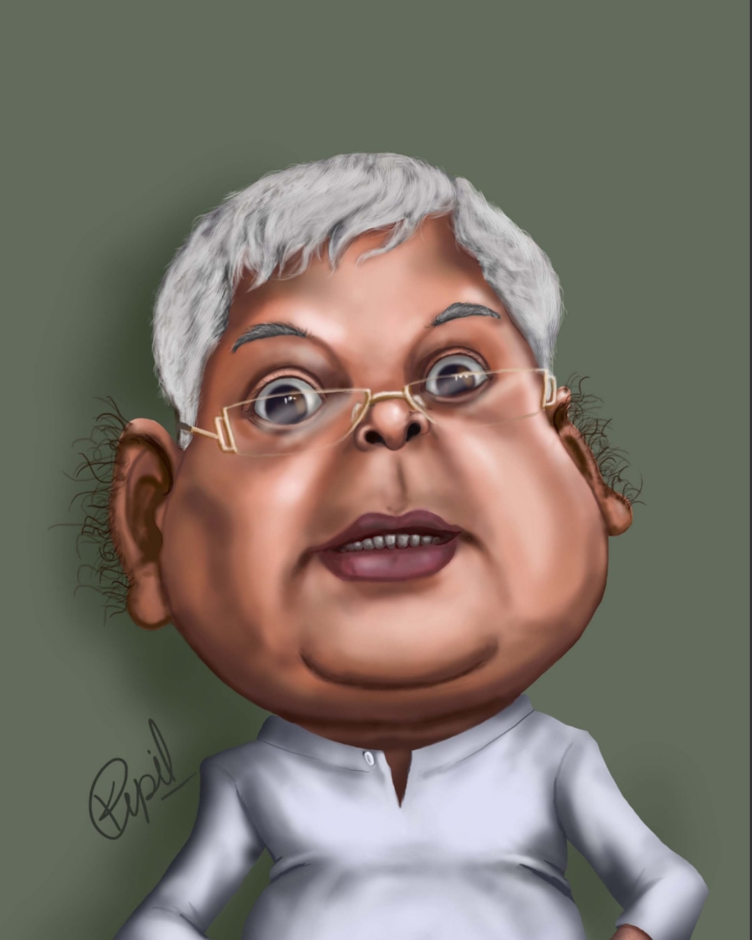 Best Caricature Artist in Delhi, Digital caricature artist in Delhi NCR Lal Prasad Yadav ji Caricature