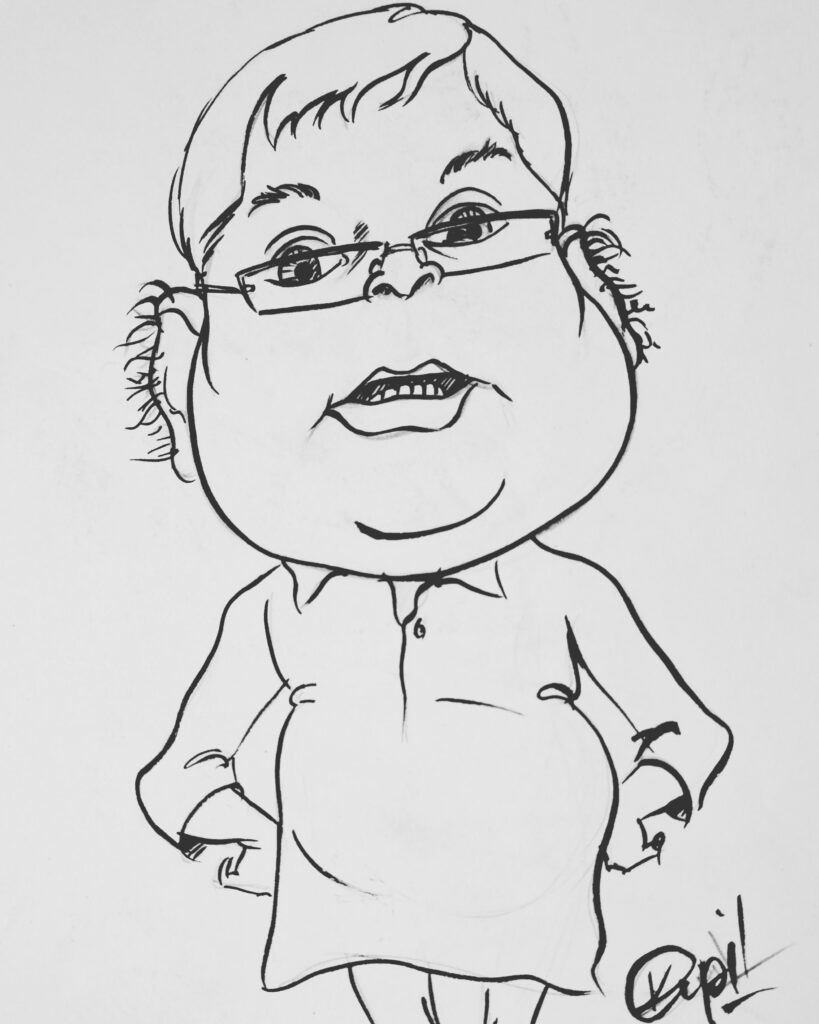 Caricature Sketch Artist in Delhi, Sketchl caricature artist in Delhi NCR Lal Prasad Yadav ji Caricature