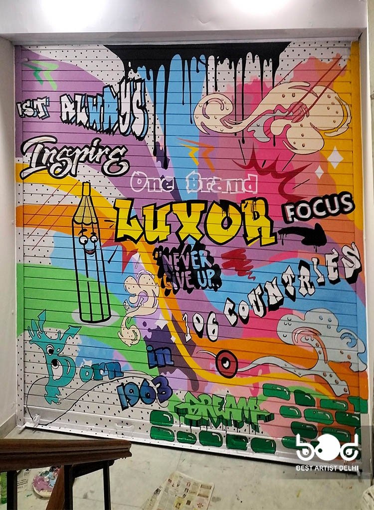 2 graffiti artist in delhi, shutter graffiti art, graffiti art in delhi, wall painting in delhi, wall art in delhi, wall painting artist in delhi, mural art in delhi, graffitiart min