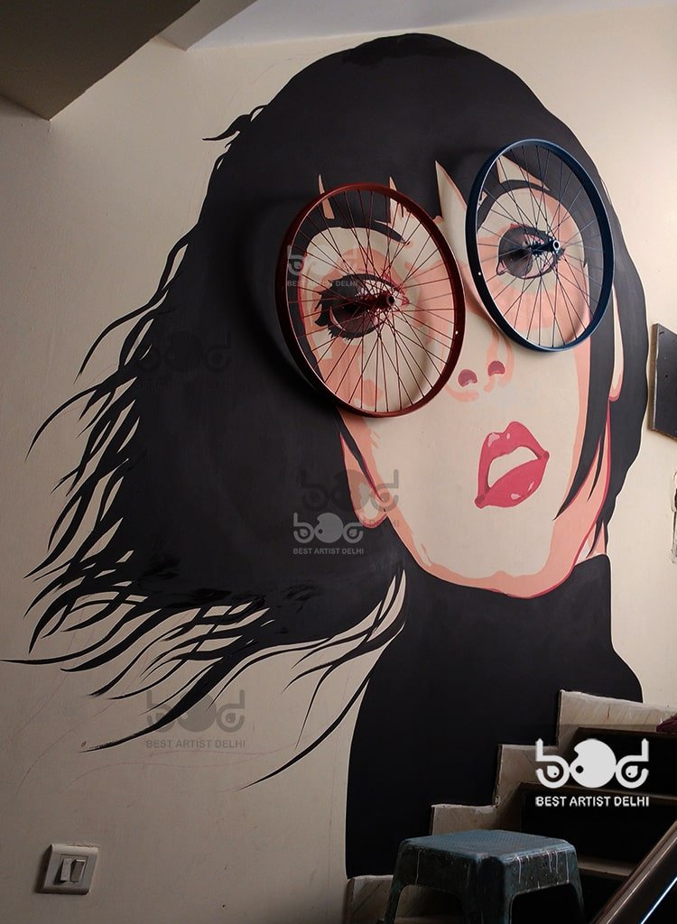 installation artist in Delhi Gurugram and Noida, cafe installation Delhi Gurugram and Noida, installation wall painting in Delhi, wall installation art in Delhi, artist in Delhi Gurugram and Noida, installation mural art in Delhi Gurugram and Noida