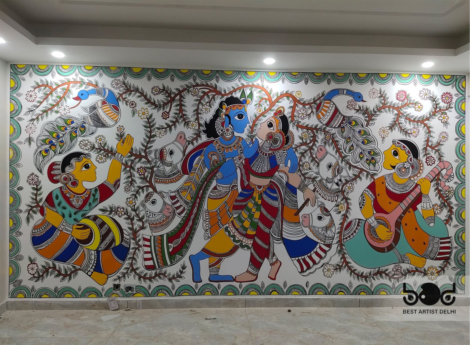 madhubani wall painting artist delhi gurugram and noida, traditionl artist in delhi, best mural artist in delhi and gurugram, 3d traditional wall painting artist in delhi and gurugram